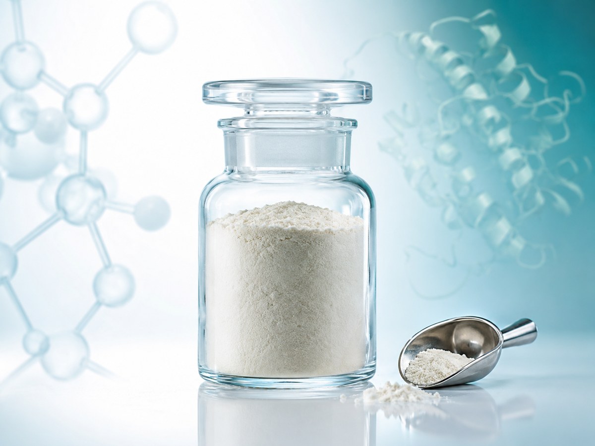 Premium enzyme powder raw material in laboratory jar